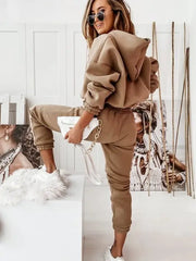 Hooded Track Suit - Taupe