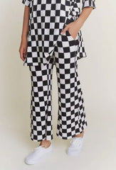 Ribbed Checkered Pant Set