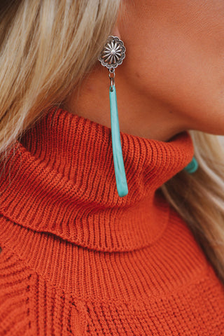 Turquoise Flower Cluster Post Earrings