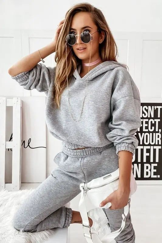 Hooded Track Suit - Grey